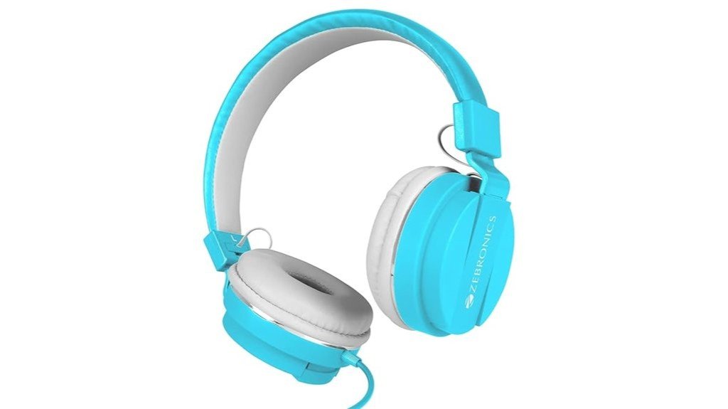 blue wired on ear headset