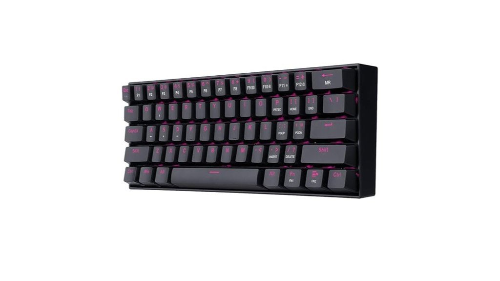 compact pink mechanical gaming keyboard