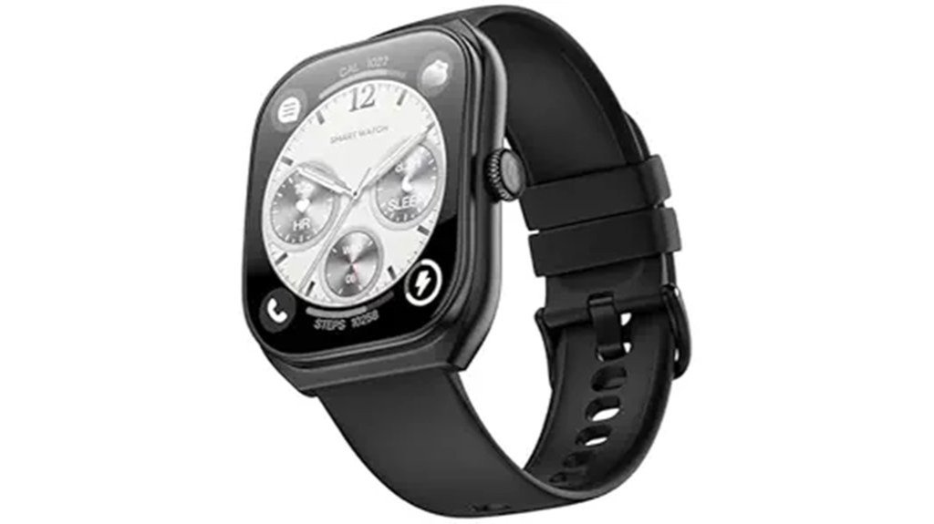 curved display jet black smartwatch