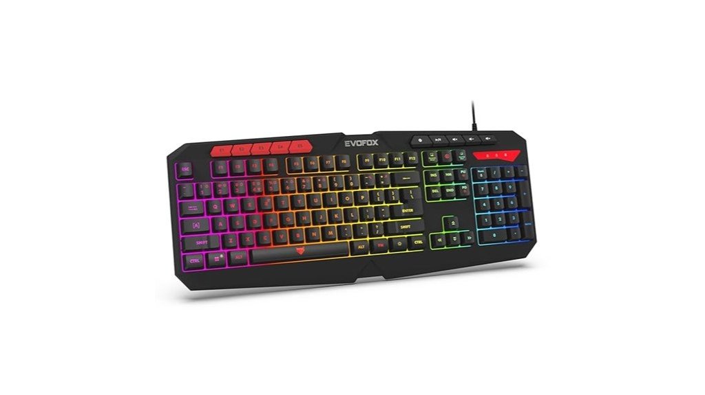 evofox wired black gaming keyboard