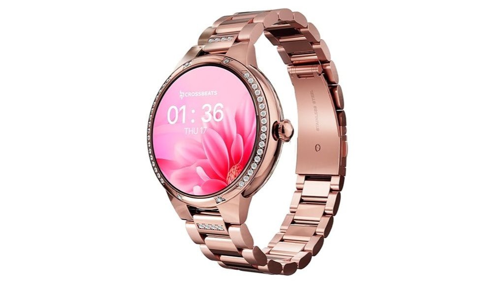 rose gold 1 28 women s smartwatch